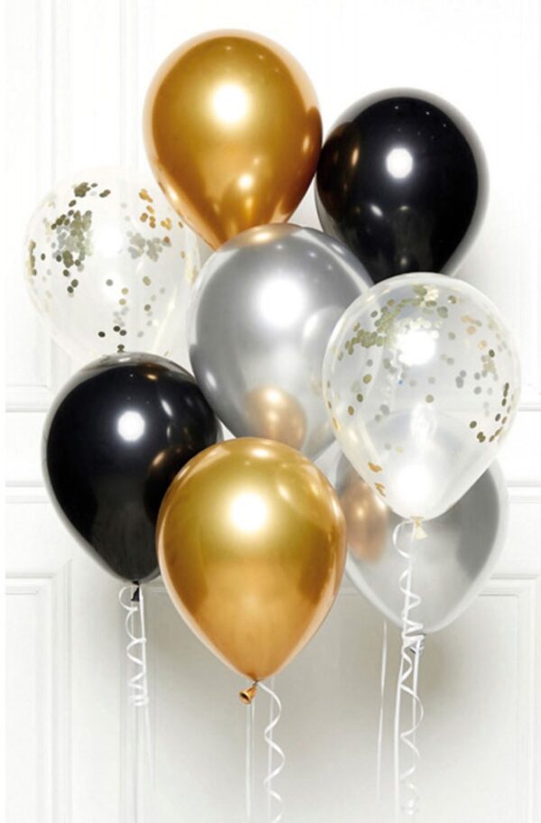Colour Fashion Happy Birthday ballongset, 8 st, 27,5 cm