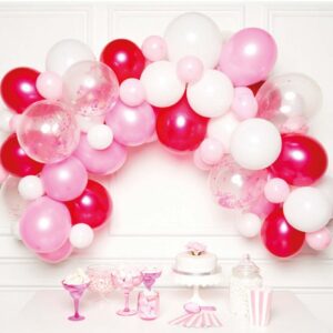 Färgglad ballonggirlang set med 70 delar i rosa