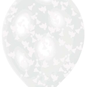 Bröllopsballong, genomskinlig fylld, 6-pack 11 tum (27,5 cm)