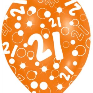 Happy Birthday 21 ballong, 6-pack 11 tum (27,5 cm)
