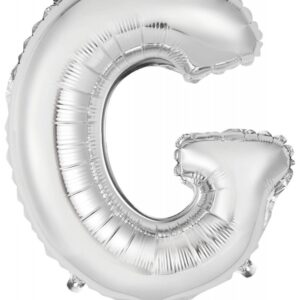 Number Silver, Silver G Bokstav Folieballong 45 cm