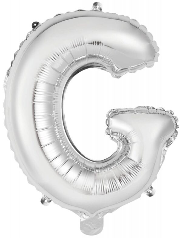 Silver G-bokstavsfolieballong 45 cm