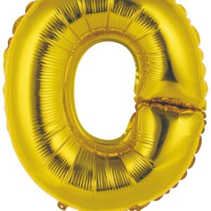 Number Gold, guldfärgad bokstav O folieballong 45 cm