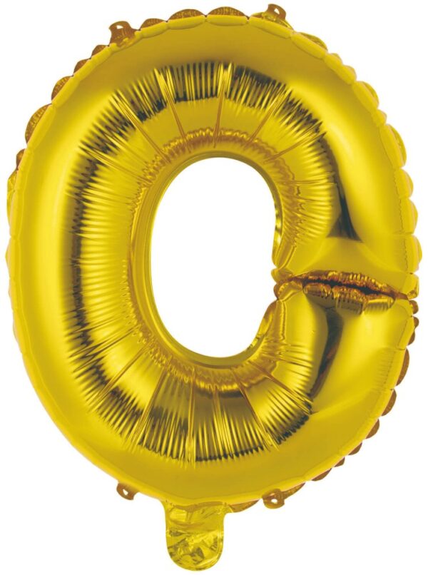 Number Gold, Guldigt Bokstavsballong O Folie 45 cm