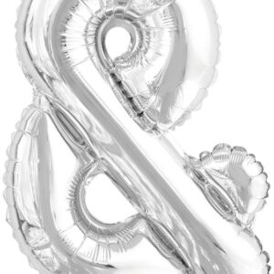 Number Silver, silver- och bokstavsfolieballong, 46 cm