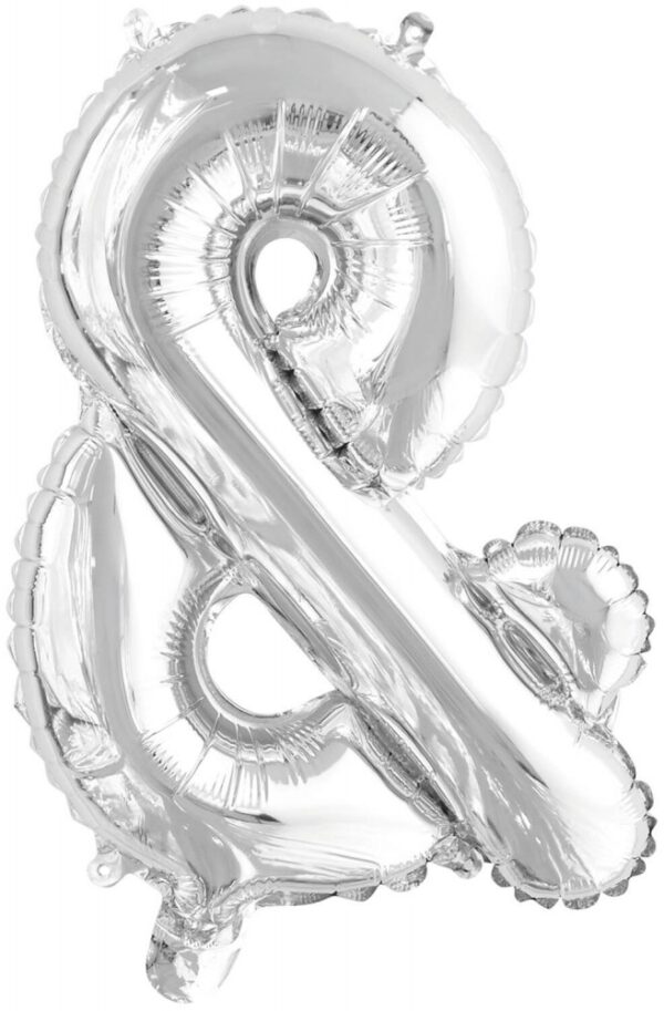 Siffer- och bokstavsfolieballong, silver, 46 cm