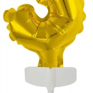 Number Gold, guldfärgad folieballong siffra 3 för tårta 13 cm