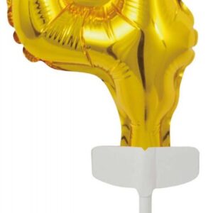 Number Gold, nummer 4 folieballong för tårta 13 cm