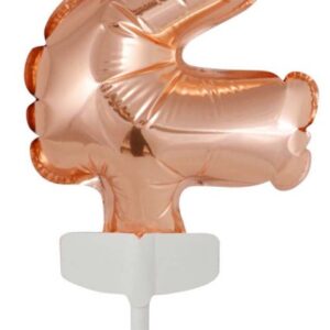 Number Roséguld nummer 2 folieballong för tårta 13 cm