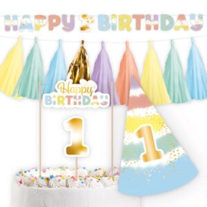 Baby Rainbow Dekorationsset för 1-årsdag, 4 delar