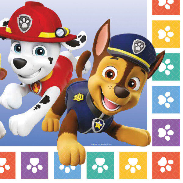 PAW Patrol servetter Color Paws 16-pack 33x33 cm FSC