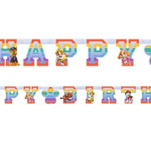 Paw Patrol Color Paws Grattis på födelsedagen-banner 180 cm
