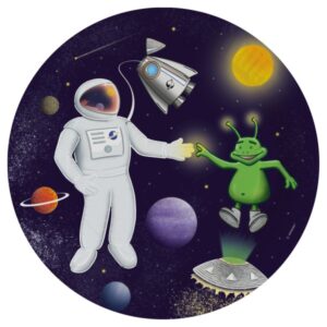 Space pappersassiett 8 st 23 cm