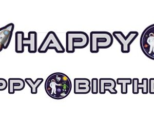 Space Happy Birthday-skylt 192 cm