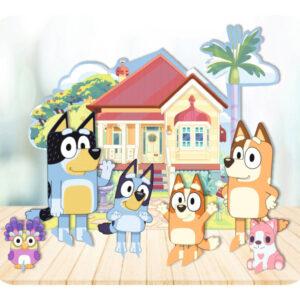 Bluey borddekoration med 7 delar