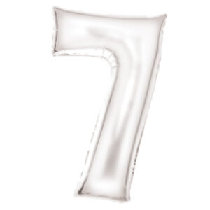 Number Lustre White, vit folieballong siffra 7, 86 cm
