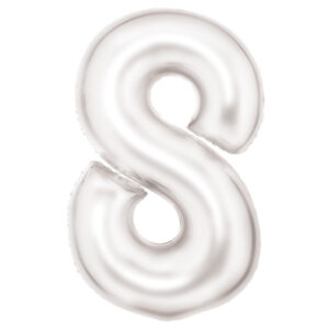Number Lustre White, Vit 8 folieballong 86 cm