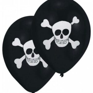 Piratskalle ballong, 8-pack (25,4 cm)