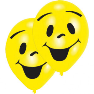 Emoji Smile-ballonger, 8 st 10 tum (25,4 cm)