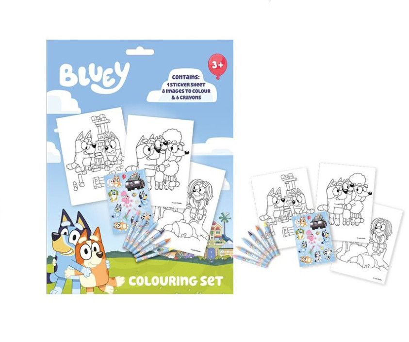 Bluey Happy Life målarset med klistermärken