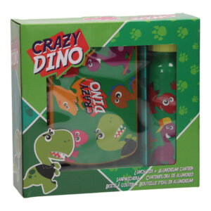 Dinosaurie matlåda och aluminiumflaska set