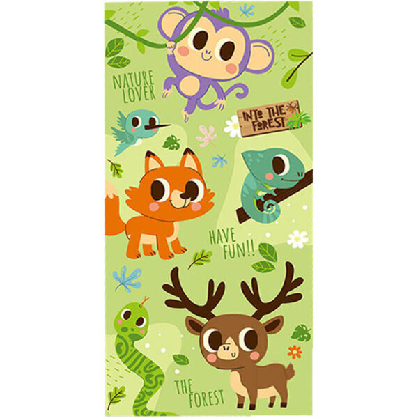 Animals Into the Forest badhandduk, strandhandduk 70x140 cm