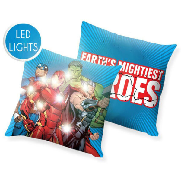 Avengers LED-belysningskudde, dekorativ kudde 40x40 cm