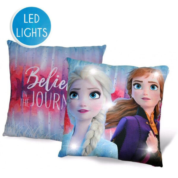 Disney Frozen LED-ljuskudde, dekorativ kudde 40x40 cm
