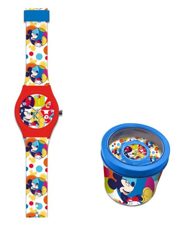 Disney Mickey Bubble analog klocka i metallask