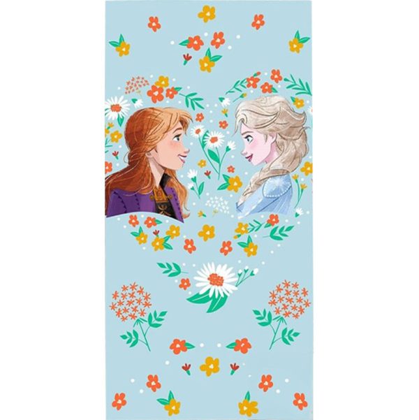 Disney Frozen badhandduk med blommotiv 70x140 cm