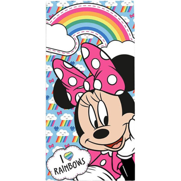 Disney Mimmi Pigg Regnbågar badhandduk, strandhandduk 70x140 cm