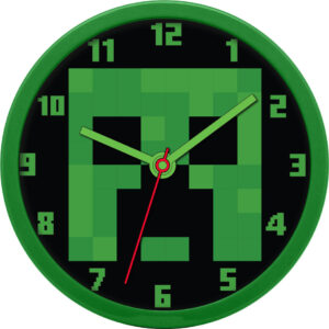 Minecraft grön väggklocka 25 cm