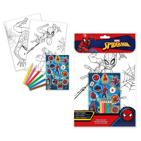 Spindelmannen Web-Slinger målarbok med klistermärken