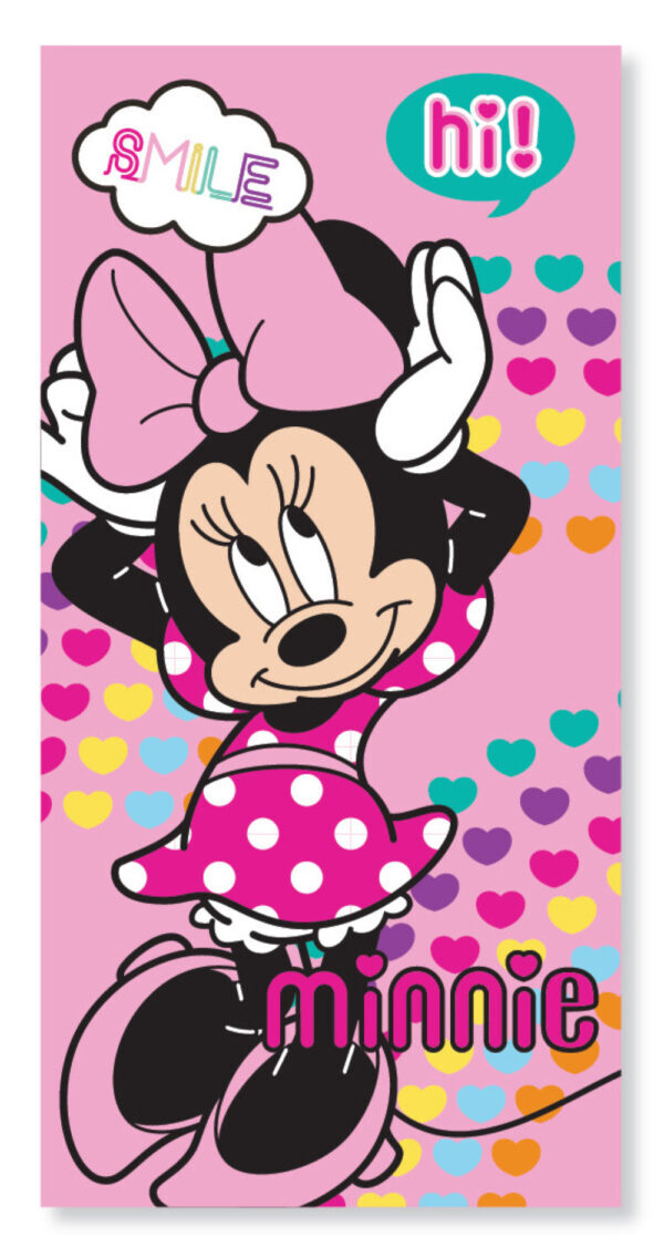 Disney Minnie Hearts badhandduk, strandhandduk 70x137 cm