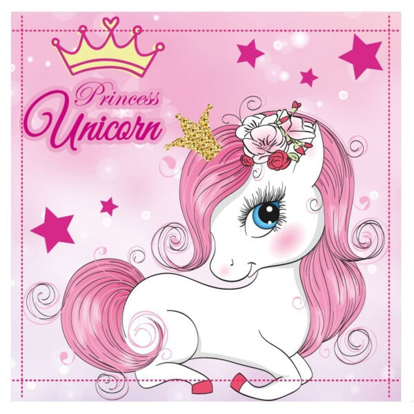 Enhörning prinsessa handduk, ansiktshandduk 30x30 cm