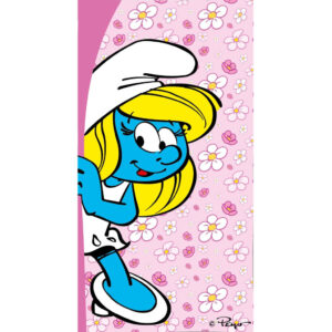 Smurfarna Floral Fun badhandduk, strandhandduk 70x140 cm (Snabbtorkande)