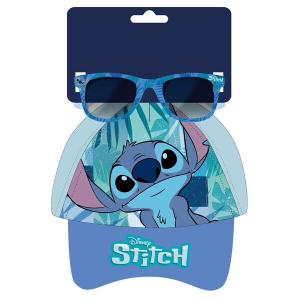 Disney Lilo and Stitch solglasögon och basebollkeps set blått lövmönster