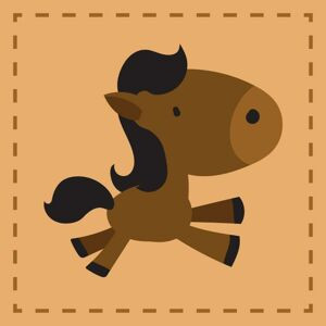 Horses Brown hand- och ansiktshandduk 30x30 cm