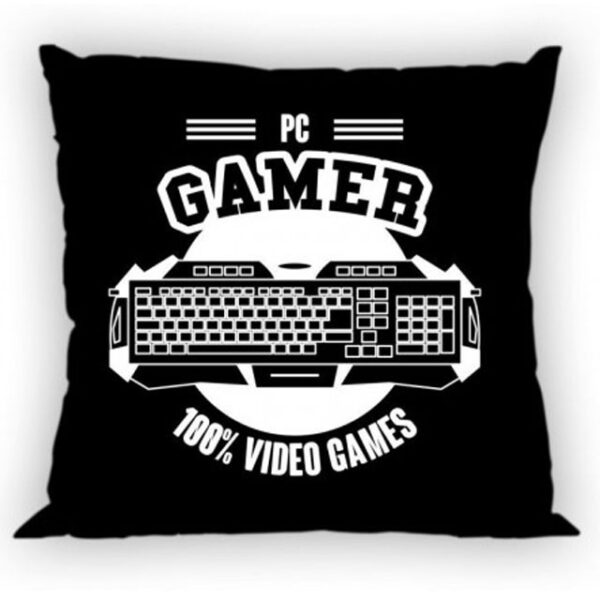 Gamer svart örngott 40x40 cm