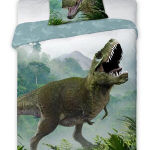 Dinosaurie T-Rex Forest påslakanset 140x200 cm, 70x90 cm