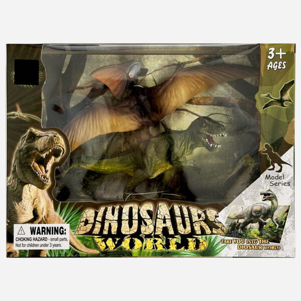 Dinosaurieset med 2 figurer i låda