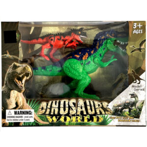 Dinosauriefigur i plast, 2-delars set i ask