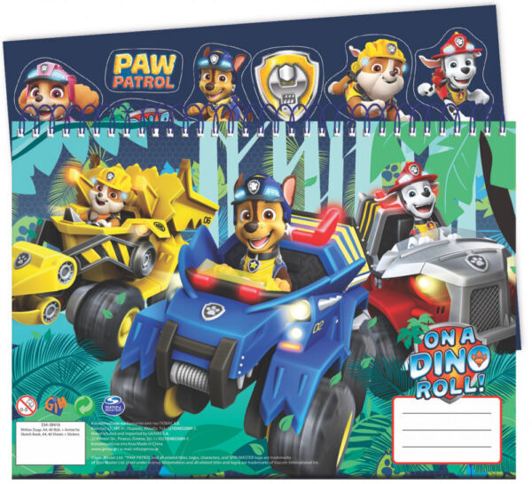Paw Patrol Dino Rescue A/4 spiralblock med 40 blad och klistermärke