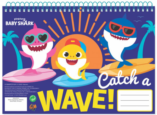 Baby Shark A4 spiralblock med 30 blad
