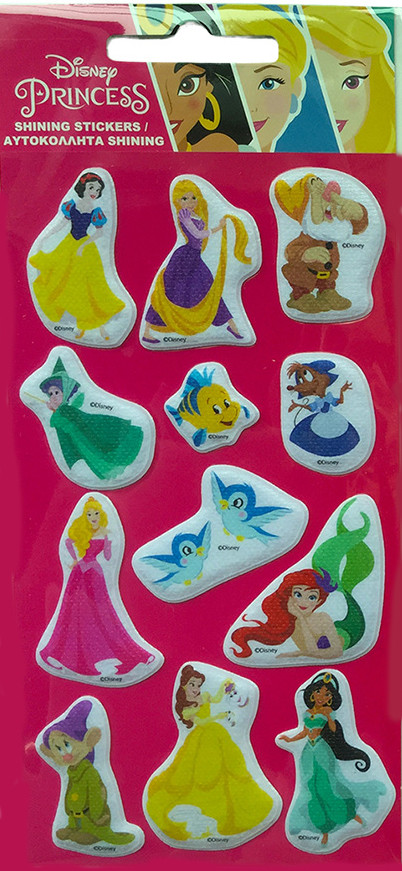 Disney Princess Glitteriga Puffiga Skumklistermärken