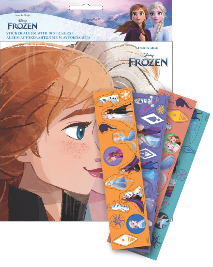 Disney Frozen Glamor klistermärkesalbum med 50 klistermärken