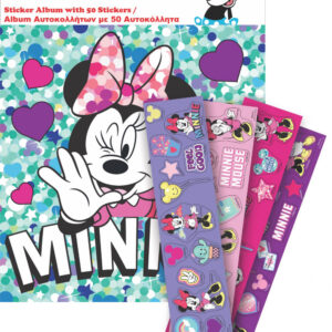 Disney Mimmi Pigg klistermärkesalbum med 50 klistermärken