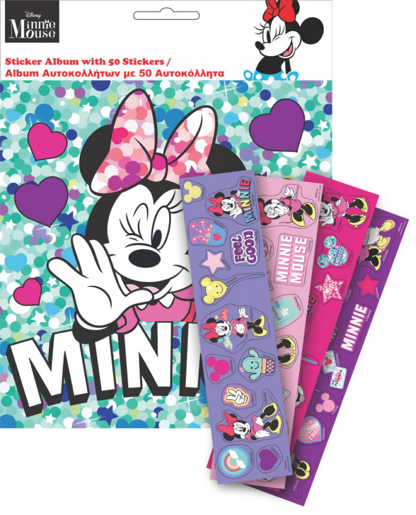 Disney Mimmi Pigg klistermärkesalbum med 50 klistermärken