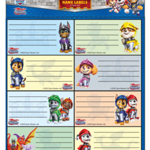 Paw Patrol riddare anteckningsetiketter, 16-pack