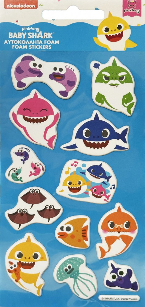 Baby Shark Aquatic uppblåsbara skumklistermärken
